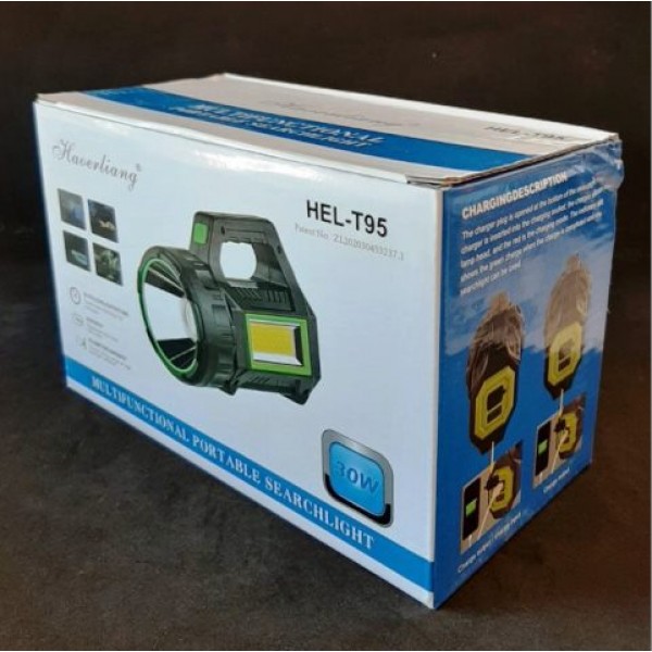 Фонарь LED, кемпинговый, аккумуляторный, HEL-T95, с солнечной панелью, 7 режимов